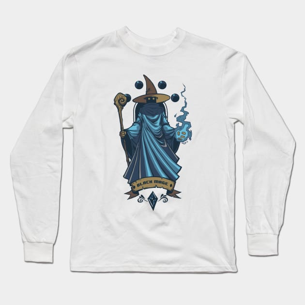 Black Mage FF1 Class Long Sleeve T-Shirt by drawsgood